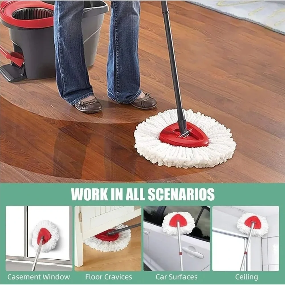 Spin Mop Replacement Heads, 100% Microfiber Spin Mop Head - 10 Pack